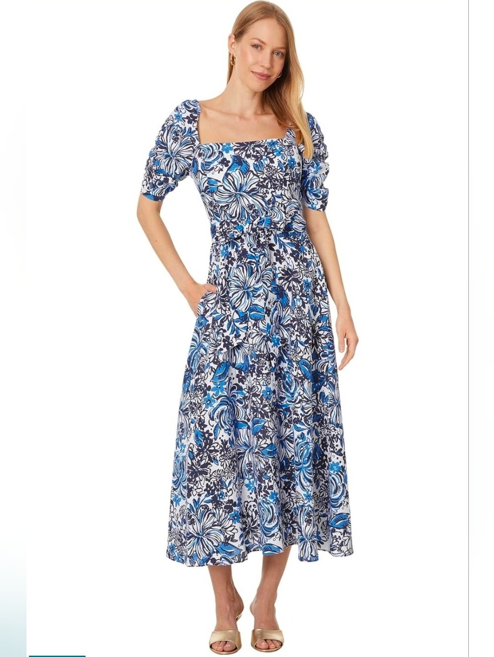 Lilly  Pulitzer Mylie Linen Midi Dress Size 4